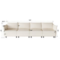 Modular Sectional Sofa, Convertible Sofa Seat With Storage, Sleeper Sectional Sofa Set, Fabric Flexible Modular Combinations For Living Room Beige Fabric 4 Seat