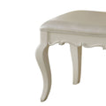 Pearl And Pearl White Padded Vanity Stool White Vanity Stools Bedroom Rectangular White Faux Leather