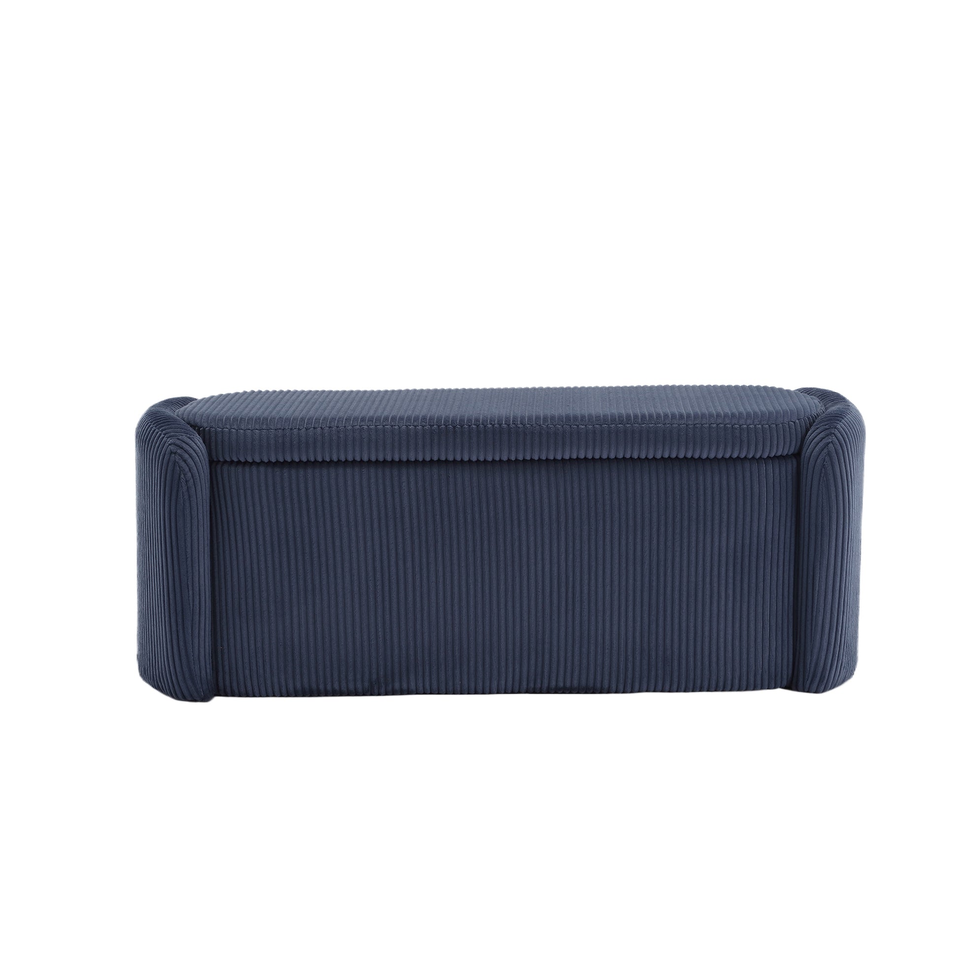 Coolmore Storage Ottoman,Bedroom End Bench,Upholstered Fabric Storage Ottoman With Safety Hinge, Entryway Padded Footstool, Ottoman Bench For Living Room & Bedroom Navy Navy Primary Living Space Foam Corduroy