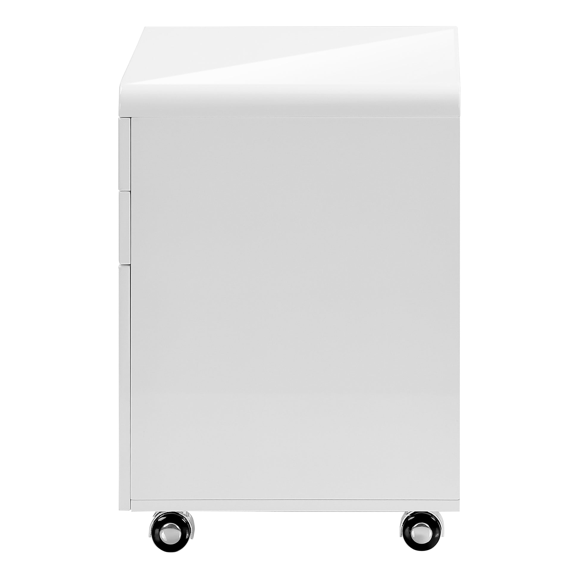 File Cabinet, Rolling Mobile, Storage Drawers, Printer Stand, Office, Work, Glossy White Laminate, Contemporary, Modern White Mdf