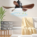 28 Lnch Ceiling Fan With Lights Remote Control,Small Ceiling Fan Flush Mount, 5 Reversible Blades, Low Profile Ceiling Fan 6 Speeds 3 Colors For Bedroom Kitchen Black Brown Casual,Classic Abs Steel Q235