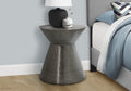 Accent Table, Drum, Side, End, Nightstand, Lamp, Living Room, Bedroom, Grey Metal, Contemporary, Modern Silver Metal