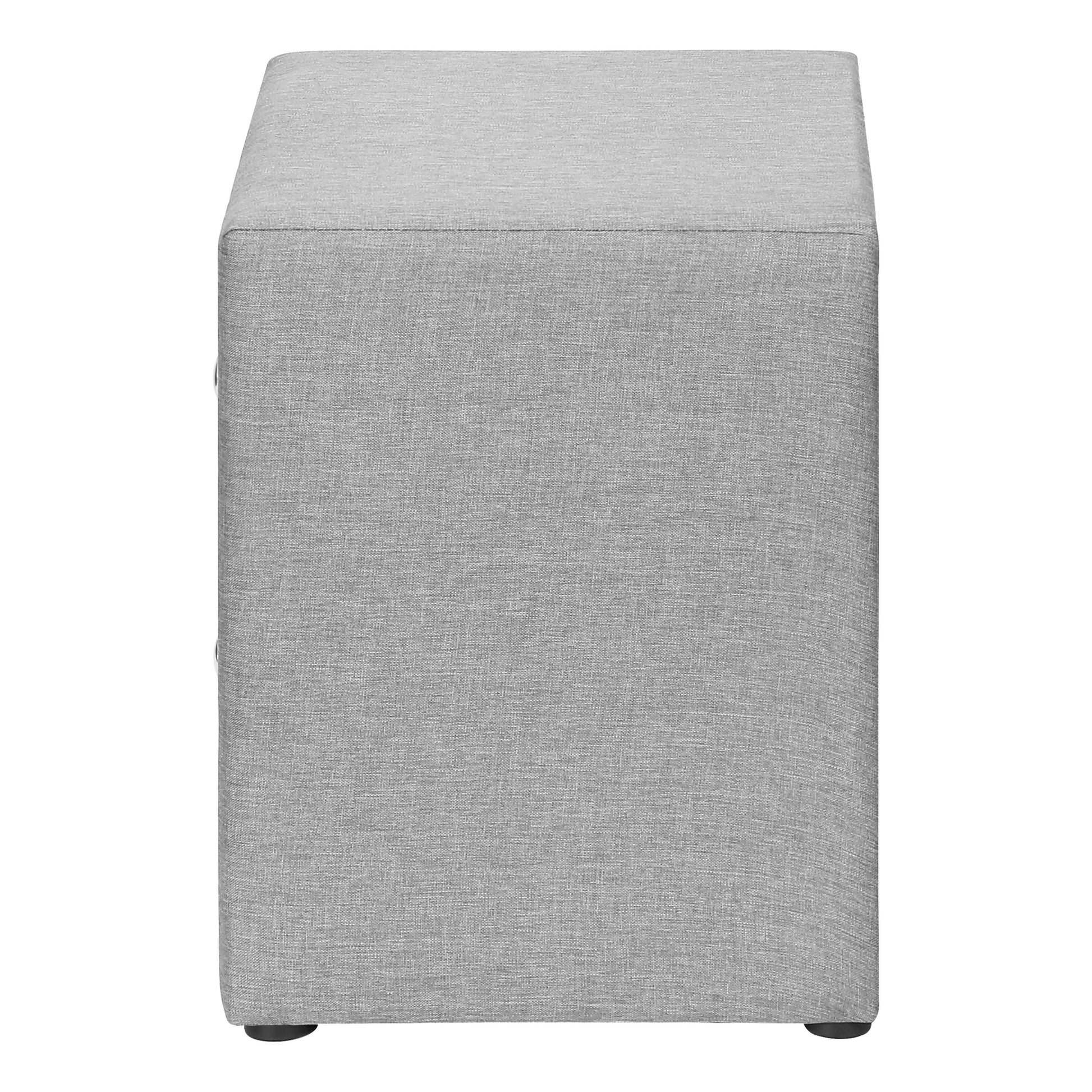 Nightstand, Nightstand, End, Side, Lamp, Storage Drawer, Bedroom, Upholstered, Grey Linen Look, Transitional Grey Mdf