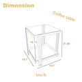 Golden Stainless Steel Double Layer Clear Tempered Glass End Table For Bed Room, Living Room Gold Clear Modern Square Stainless Steel,Tempered Glass