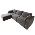 Modern Cotton Linen L Shape Sectional Sofa, Oversized Upholstery Sectional Sofa, Chaise Couch With Storage Ottomans For Living Room Loft Apartment Office Dark Gray 4 Seats Wood Primary Living Space Medium Duty Pine 4 Seat Dark Gray Linen Medium Soft