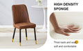 Brown Suede Like Velvet Dining Chair Set Two Pack Black Metal Legs,Dinning Chairs,Brown. Brown Black Metal