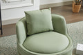 Swivel Chair, 360 Swivel Accent Chair, Barrel Chair For Living Room Bedroom Green Faux Leather