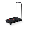 Capacity Black Plastic Steel Body Foldable Platform Trolley Push Hand Cart Black 1Pc Black Metal,Plastic