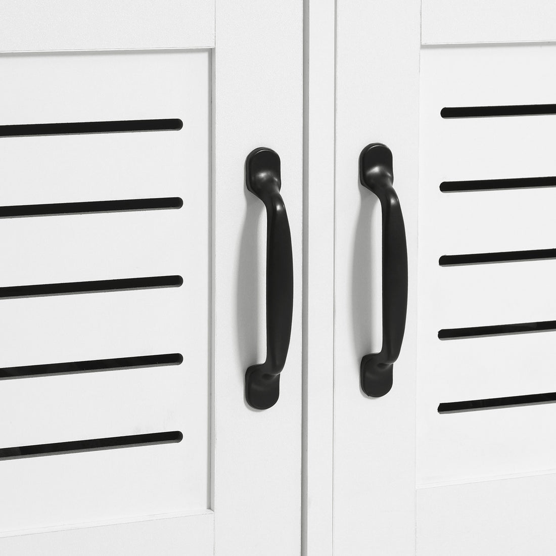 Homcom Modern Hall Tree, Entryway Coat Rack With Shoe Bench, 5 Hooks, Storage Shelf And Slatted Door Cabinet For Hallway, White White Particle Board