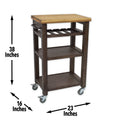 Belden Kitchen Cart Gray - Dark Brown Wood