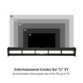 Modern Wall Mounted Floating Tv Stand Solid Black Black 60 69 Inches Mdf Mdf