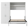 Full Size Murphy Bed With Lockers And Wardrobes, White Box Spring Not Required Full White Murphy Solid Wood Mdf