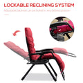 Outsunny Zero Gravity Chair, Folding Reclining Lounge Chair With Padded Cushion, Side Tray For Indoor And Outdoor, Supports Up To 264 Lbs., Red Red Steel