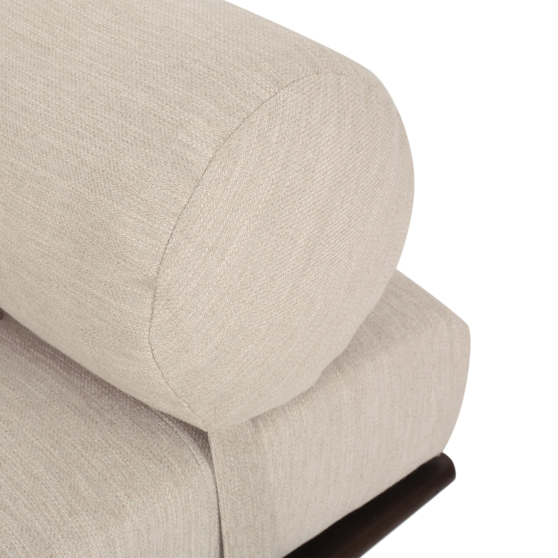 Chaise Lounge Beige Fabric