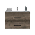 Praga Floating Vanity Sink With 2 Drawers Dark Brown White Dark Brown Bathroom Modern Particle Board