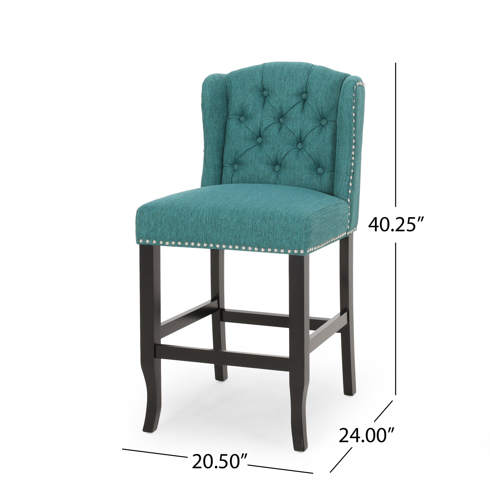 Vienna Contemporary Fabric Tufted Wingback 27 Inch teal-fabric