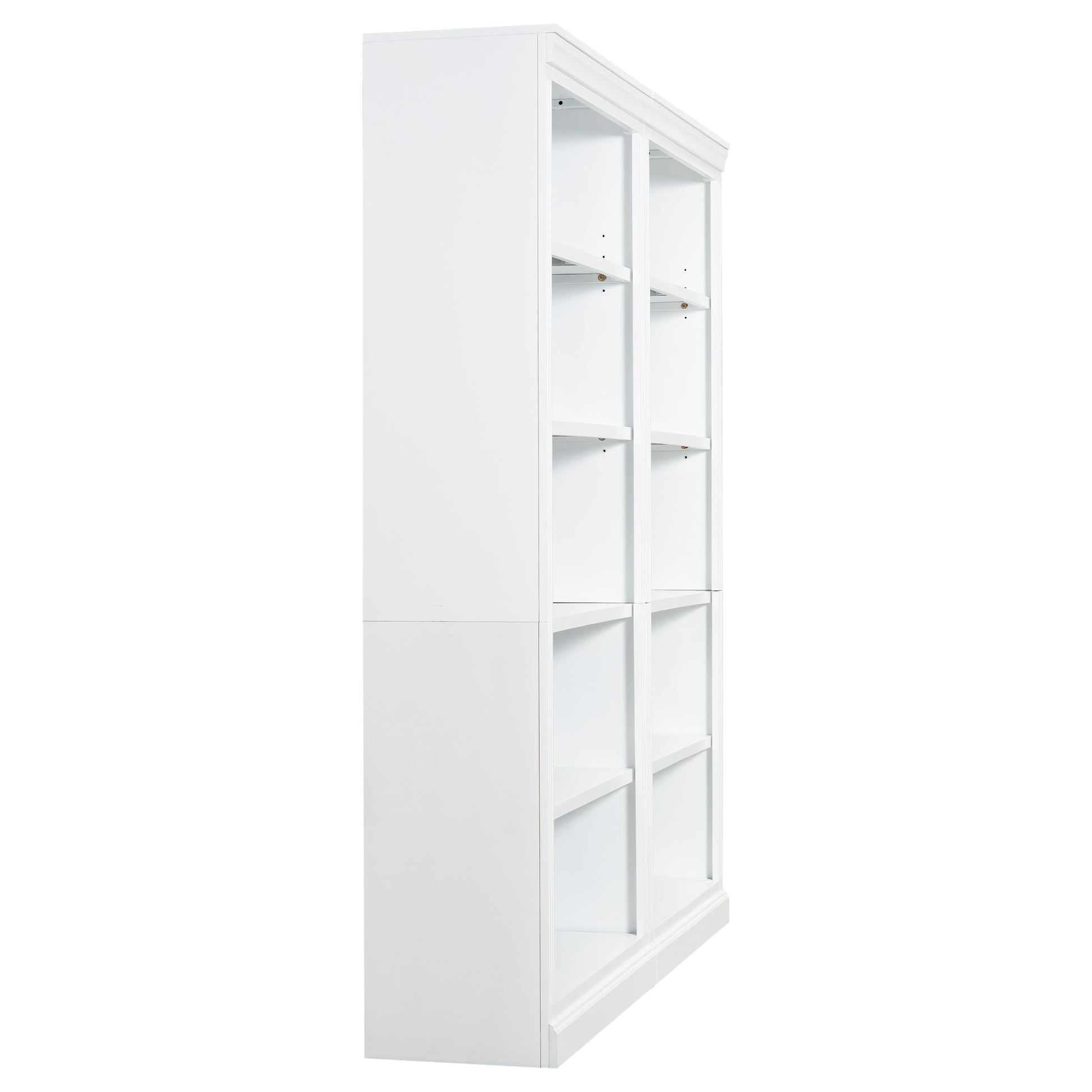 83" Tall Wood Bookcase Suite ,5 Tier Home Decor Bookshelves Suite With Adjustable Shelves,Storage Organizer For Cds Books Movies,Free Standing Storage Shelves Suite For Living Room,Office,White White Solid Wood Mdf