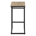 Accent Table, C Shaped, End, Side, Snack, Living Room, Bedroom, Brown Laminate, Black Metal, Contemporary, Modern Taupe Particle Board