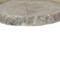 Decorative Round Shape Cemented Log Plate, Gray Gray Cement