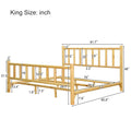 Farmhouse Log Bed Frame King Rustic Style Pure Solid Pine Cylinder Construction Bed Fits Mattresses And Box Springs, Natural Finish King Natural Pine