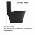 Matte Black Elongated One Piece Toilet Dual Flush 1.1 1.6 Gpf Water Saving Map 1000G,Matte Black Matte Black Bathroom Modern Porcelain