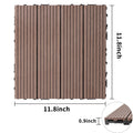 Wood Plastic Composite Deck Tiles Set Of 20, Sustainable Fsc Composite Decking Resist Rust, Water, Weather, Easy To Diy & Maintain, Ideal For Patios, Balconies, Rooftops, Coffee Color Coffee Wood Plastic