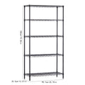 Wire Shelving Metal Storage Rack Adjustable Shelves, Standing Storage Shelf Units For Laundry Bathroom Kitchen Pantry Closet Black, 35.7L X 14W X 71H Black Primary Living Space Metal Adjustable Shelves Metal