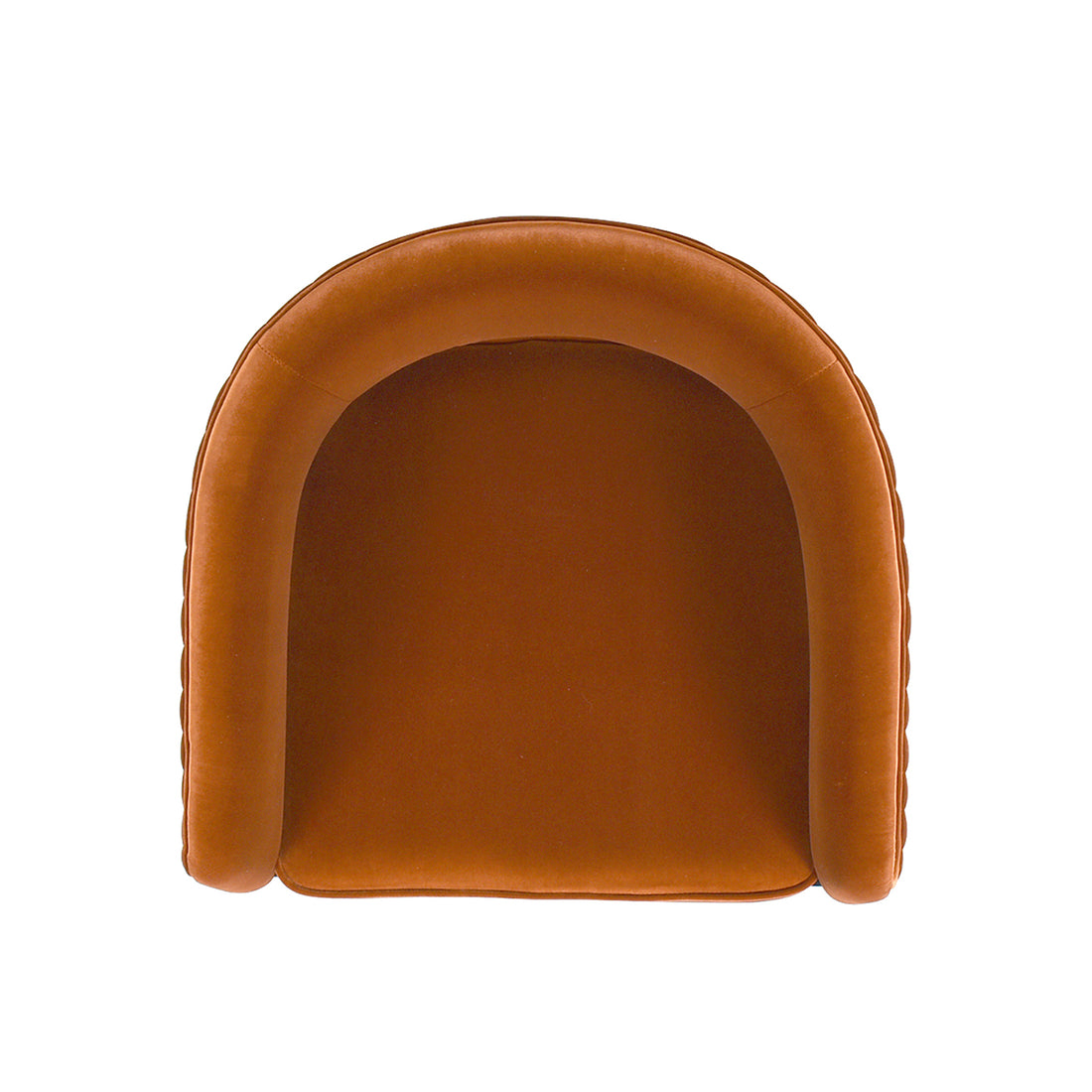 Mirah Modern Open Barrel Dining Chair, Burnt Orange Performance Velvet Burnt Orange Foam Velvet