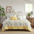 5 Piece Seersucker Comforter Set With Throw Pillows Yellow King Cal King King Yellow Polyester