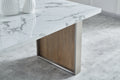 Elegant Luxurious Imitation Marble Mdf Dinning Table For 6 Or 8, Rectangular 63