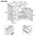 30 Inch Bathroom Vanity Cabinet With Ceramic Basin, Double Layer Drawer, Deep Drawer And Adjustable Shelf White Bathroom Solid Wood Mdf