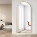 Dolonm 71X24 Inch Arch Full Length Mirror, Modern Design Standing Floor Mirror, Full Body Mirror For Living Room, Bedroom, Bathroom, Cloakroom, Hallway, Gold Wooden Frame Golden Mirror