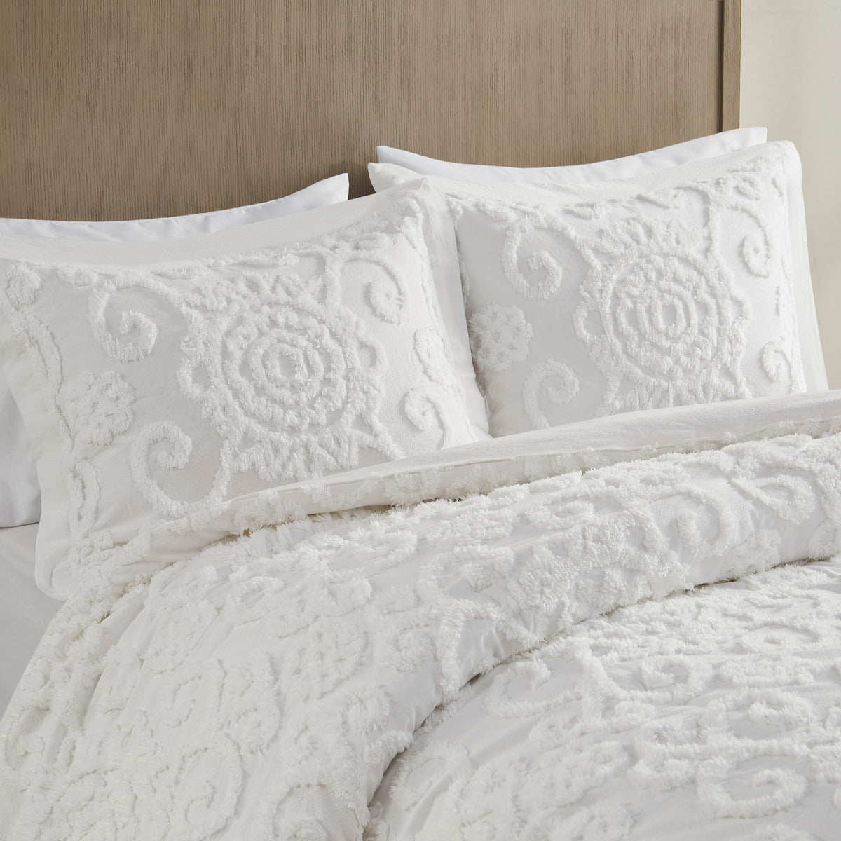 Comforter Mini Set Ivory Full Queen Full Ivory Cotton