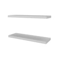 Iva Floating Shelf In Melamine X2, Snow White White Primary Living Space Wall Mounted Particle Board Melamine