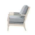 Accent Arm Chair Ivory Grey Wood Fabric