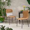 Boho Chair Set Of 2 Light Brown Rattan