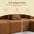 105.5'' L Shaped Modular Sectional Sofa,Minimalist Corduroy Floor Couch Set,Convertible Foam Filled Cloud Couch For Living Room,3 Pc Free Combination,No Assembly Required,3 Colors Brown Corduroy 4 Seat