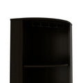 Syrah Corner Bar Cabinet, Eight Bottle Cubbies, Double Door, Two Open Shelves Black Freestanding Black Dining Room Corner Unit Modern Particle Board