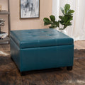 Richmond Kd Storage Ottoman Teal Pu