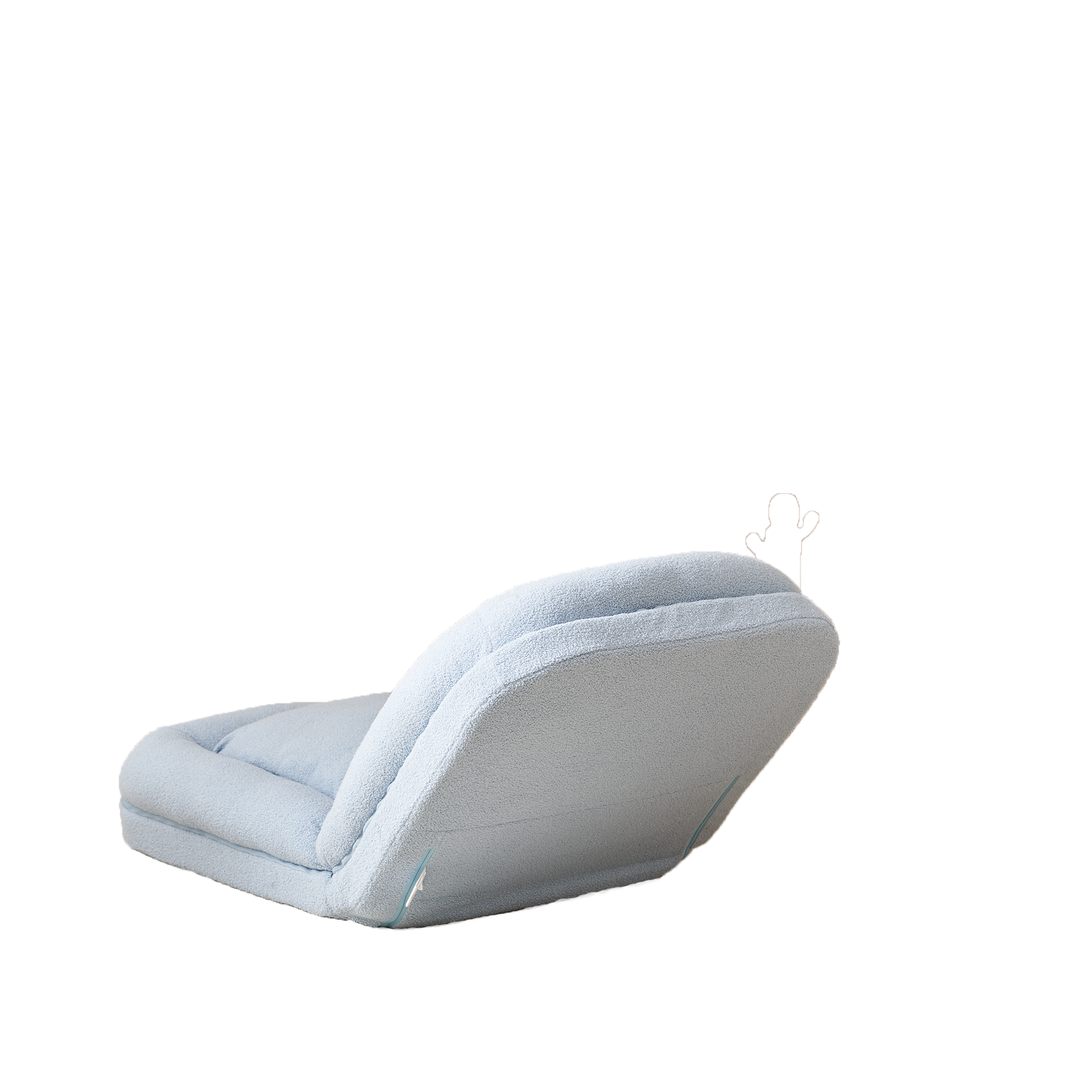 Triple Fold Down Sofa Bed,Blue Blue Metal Cotton Metal