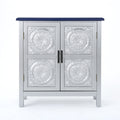 Tile Front Cabinet Navy Blue Wood