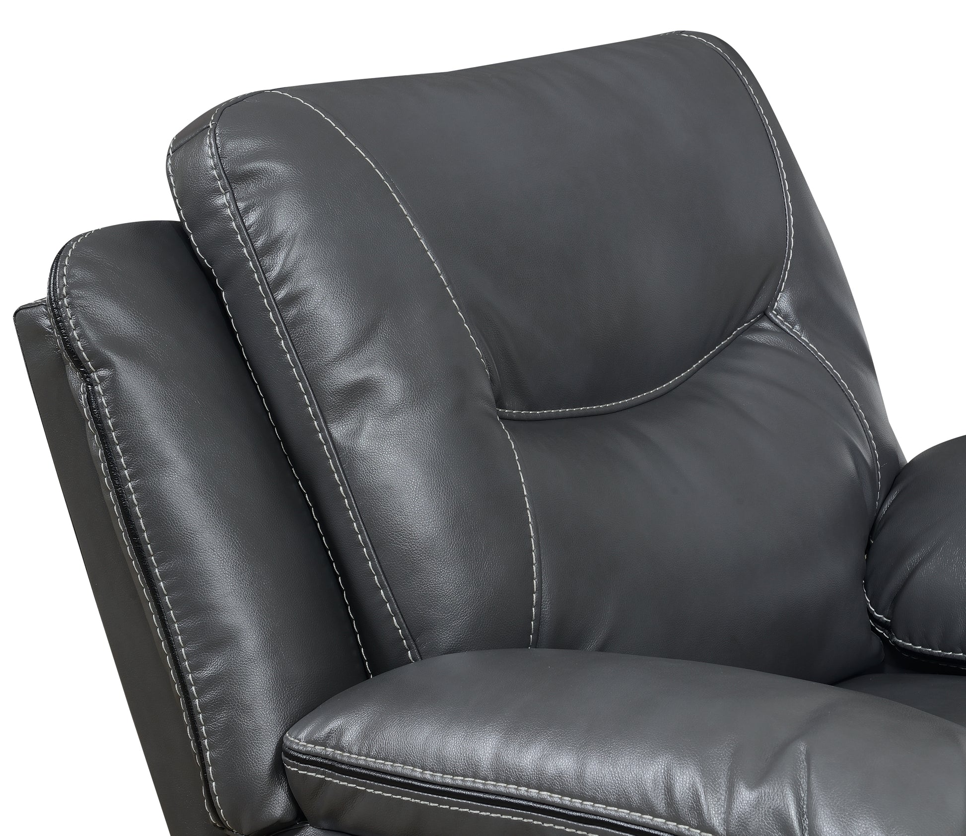 Isabella Recliner Chair Gray Dark Gray Faux Leather