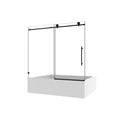 6063 Matte Black Frameless One Fixed And One Shifted Shower Door, 70Mm 304 Stainless Steel Large Pulleys With Adjustable Soft Closing Function,With Nano Easy Cleaning,Stick Explosion Proof Menbrance Matte Black Bathroom American Design,Minimalist Glass