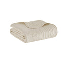 Oversized Quilted Throw With Soped Edges Cream 60X72