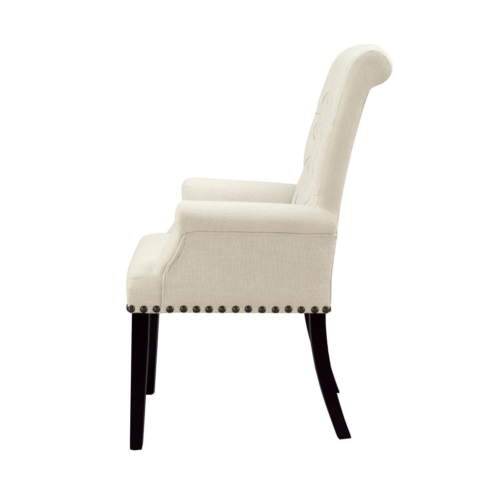 Fabric Upholstered Arm Chair, Beige Solid Beige Arm Chair 1 Mdf,Polyester