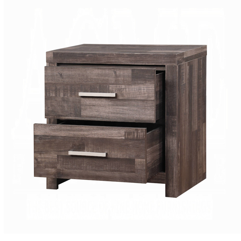 Dark Oak 2 Drawer Nightstand Oak 2 Drawers Bedroom Rectangle Drawers Oak Solid Wood Mdf