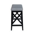 Saddle Barstool Light Grey Wood Fabric