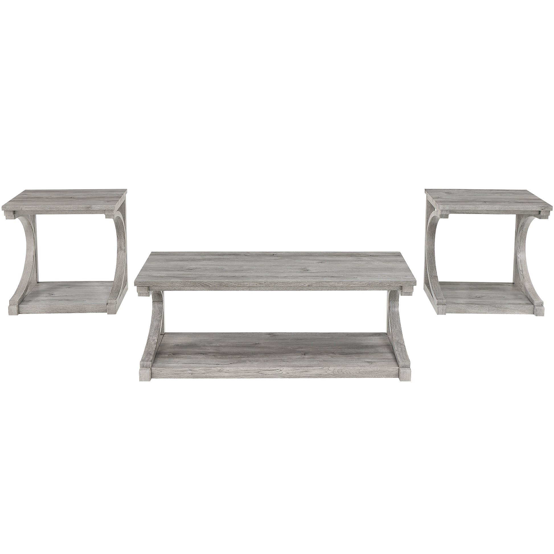 Unique Coffee Table, Solid Wood 23.8 Inch Modern Coffee Table Modern Center Table With Storage, Solid Wood Special Shape Coffee Table, Living Room, Kitchen, Apartment Dining Table Gray Solid Wood Mdf