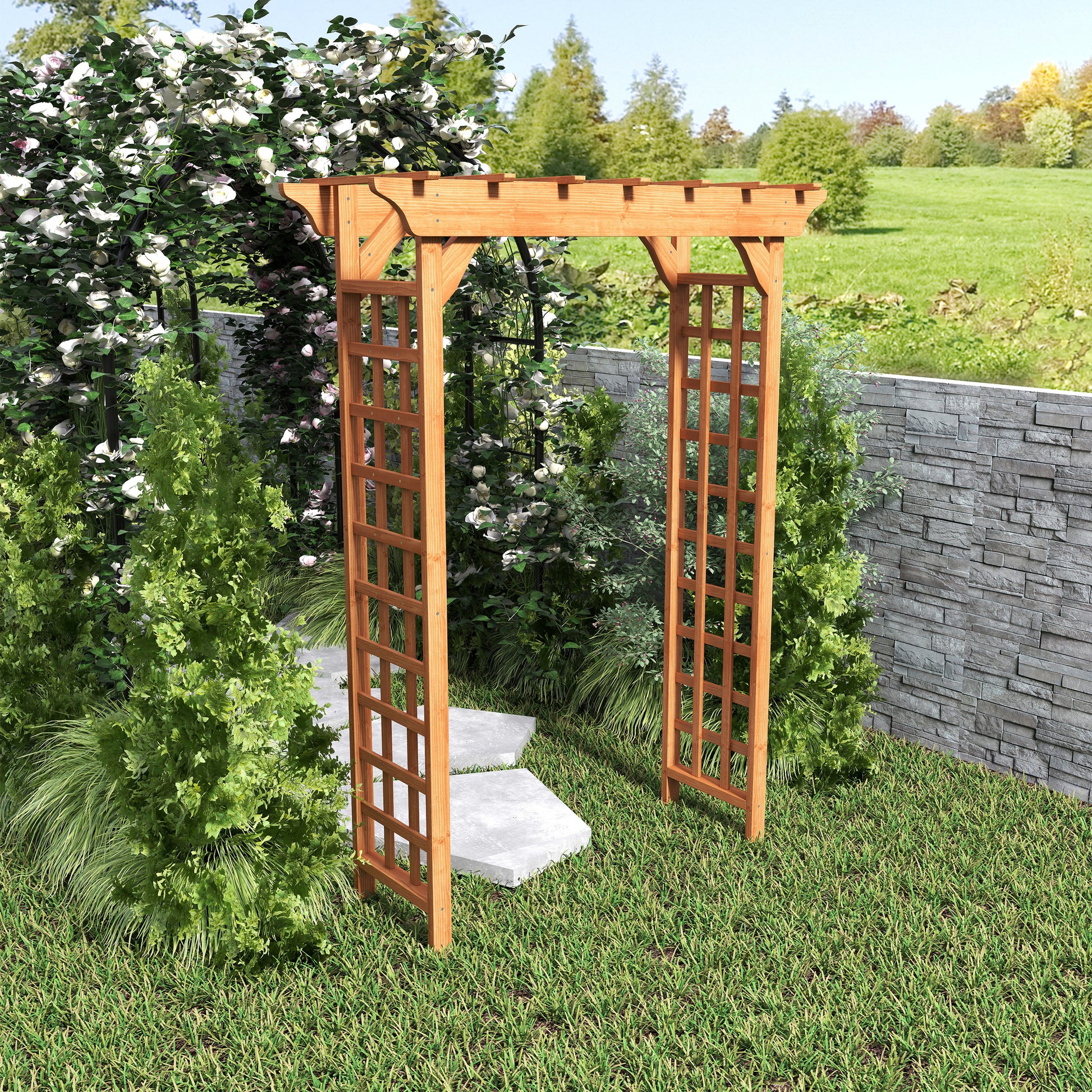 solid wood trellis Wooden Arbor, Wedding Arch For Ceremony, Wood Trellis For Plant Climbi