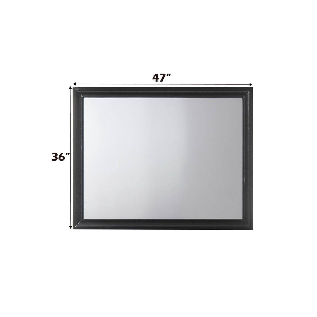 Naima Black Finish Mirror Black Mirror,Synthetic Wood